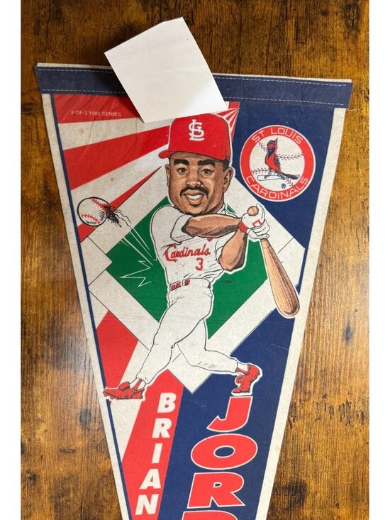 90 Vintage 1995 St. Louis Cardinals Brian Jordan pennant The Pasta House Co.